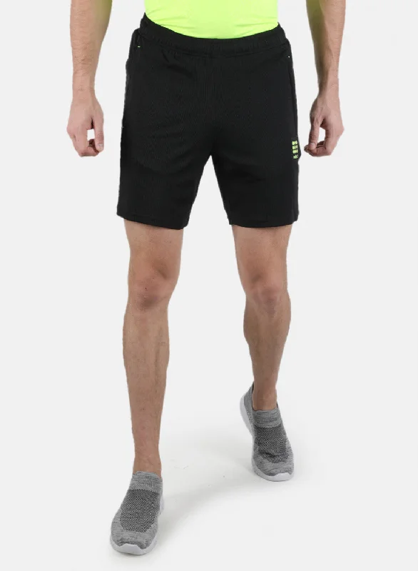 Lightweight Men's Linen PantsMen Black Self Design Shorts