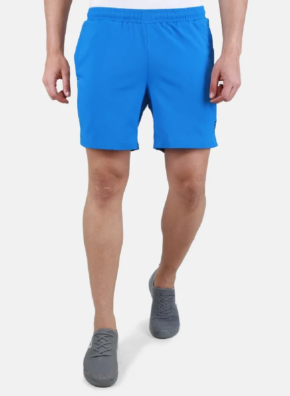 Men's Pants with Button-Down PocketsMen Blue Self Design Short