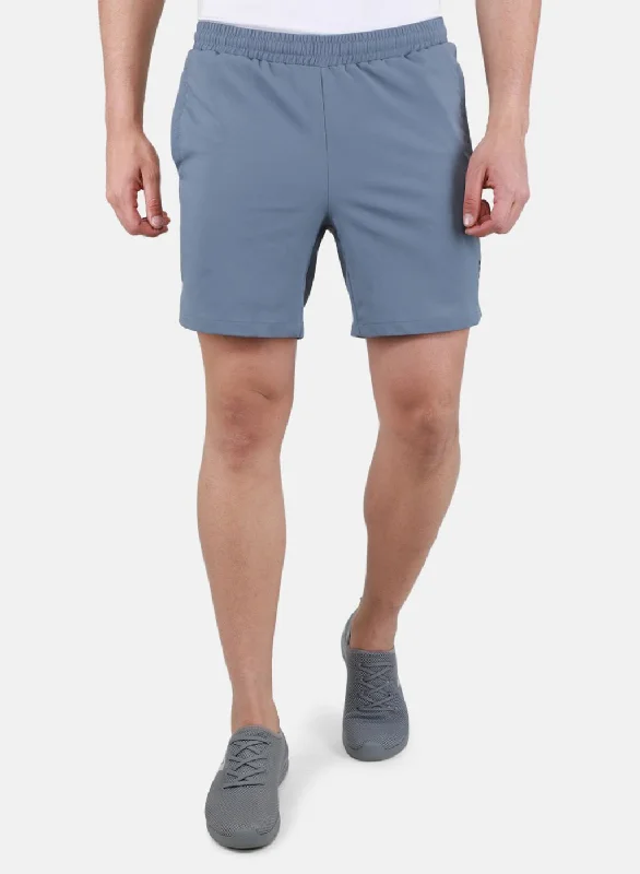 Men's Pants with Appliqué DetailsMen Grey Self Design Short