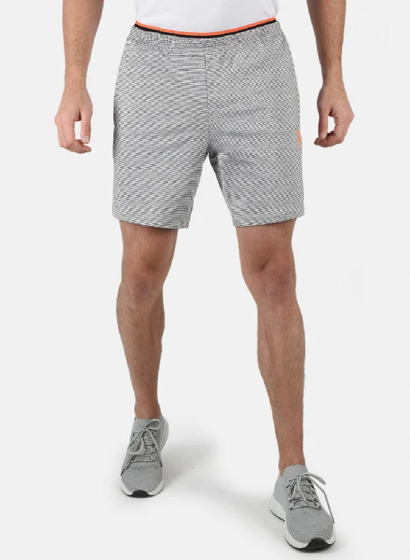 Men's Pants with Contrast WaistbandsMen Grey Self Design Shorts