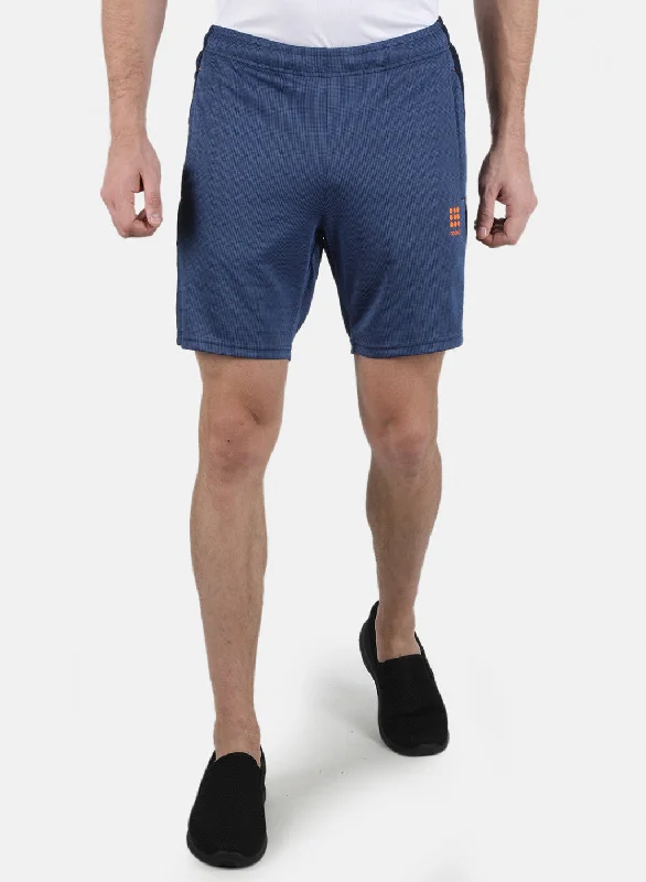 Men's Sweatpants for LoungingMen Royal Blue Self Design Shorts