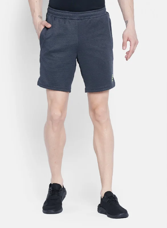 Men's Solid-Colored Pants for VersatilityMens Grey Self Design Short