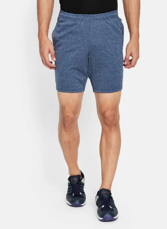 Men's Denim Shorts for SummerMens NAvy Blue Self Design Short