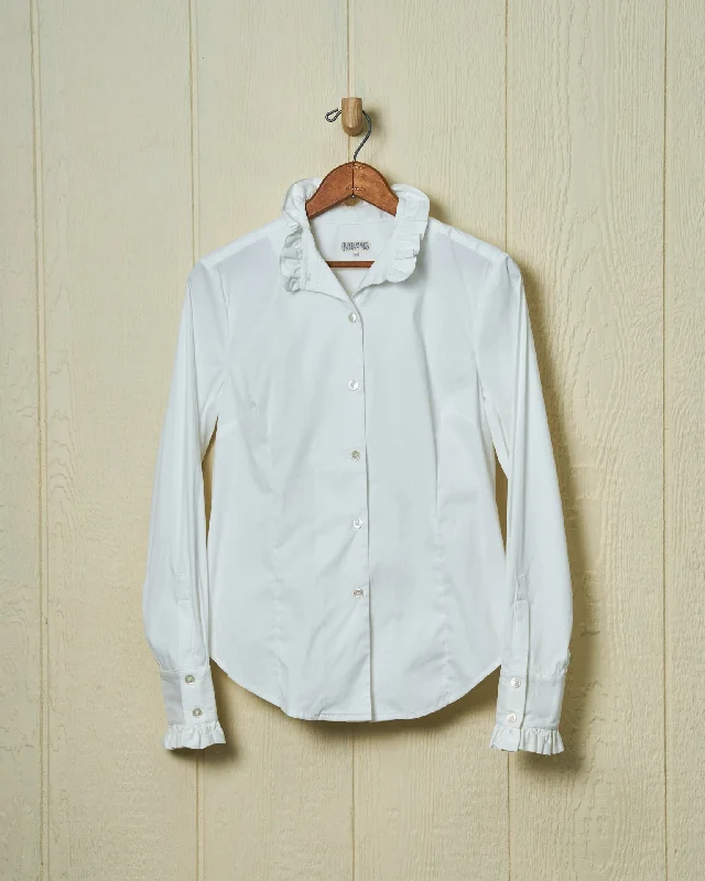 Men's Cufflink-Ready Shirts for Formal EventsRuffle Shirt in White Broadcloth
