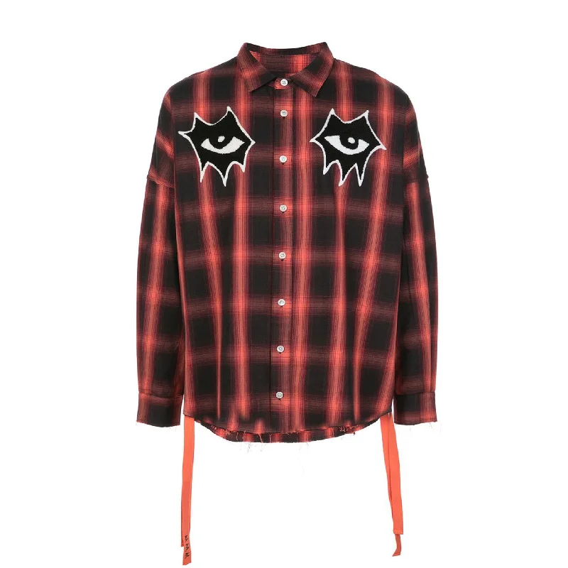 Men's Timeless Dress Shirts for Enduring StyleSIGNATURE EYES WOVEN SHIRT CORAL/BLACK