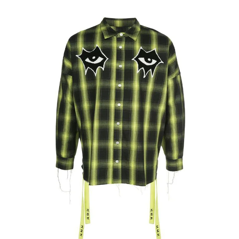 Casual Men's Button-Down ShirtsSIGNATURE EYES WOVEN SHIRT YELLOW/BLACK PLAID