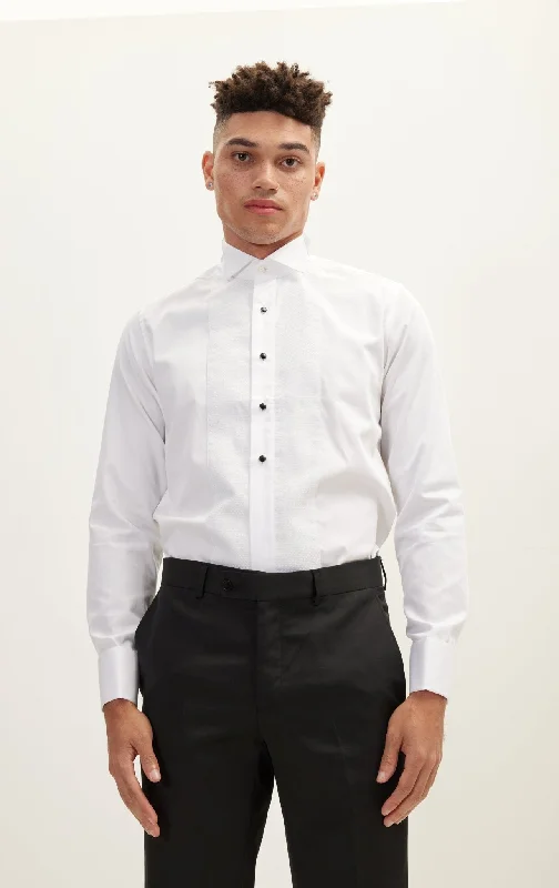 Men's Scoop Neck T-Shirts for a Relaxed FeelPique Bib Tuxedo Shirt - White White