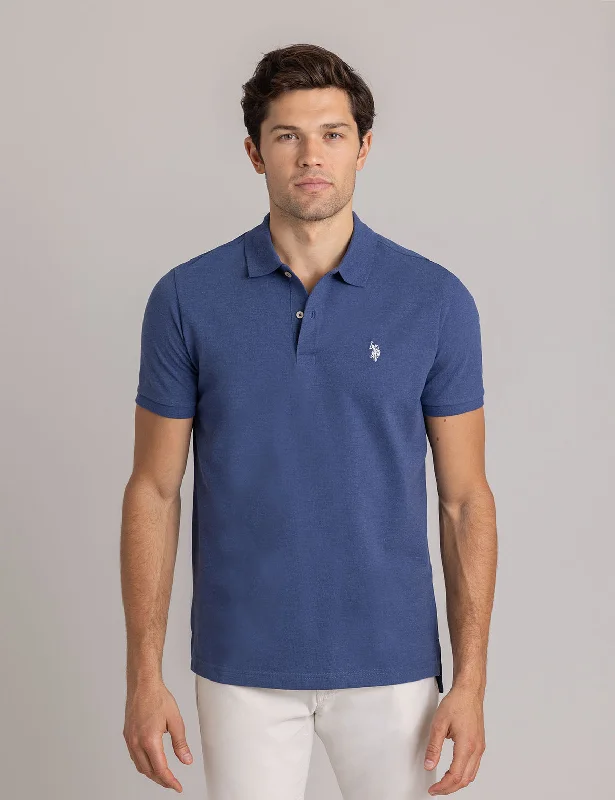 Men's Weekend Shirts for Leisurely OutingsSOLID PIQUE SMALL LOGO POLO SHIRT