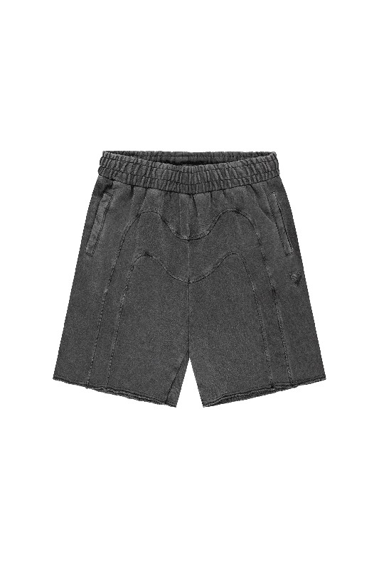 Men's Patterned Pants with Geometric DesignsSTACKS SHORTS BLACK