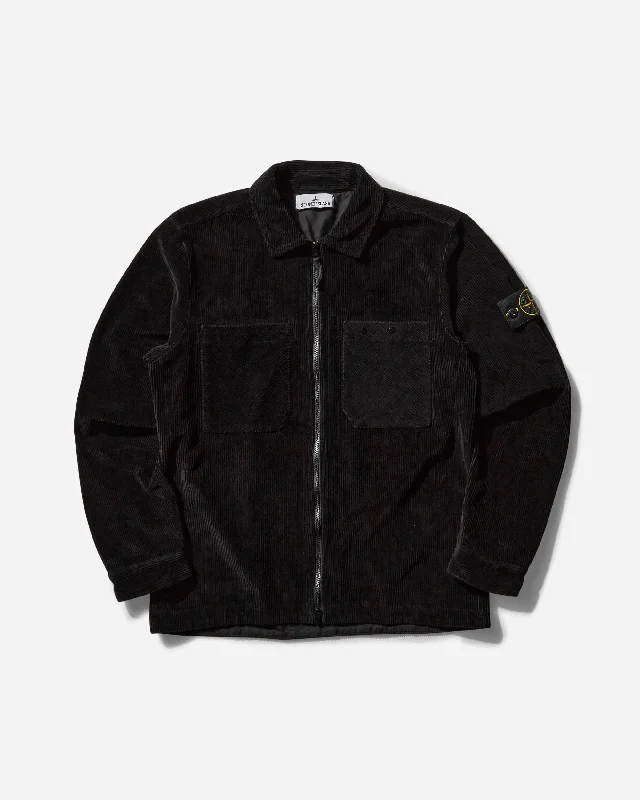 Men's Thermal Shirts for Winter WarmthOrganic Cotton Corduroy Overshirt Black