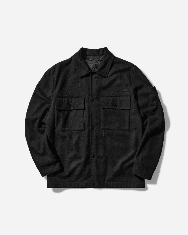 Men's Striped Long-Sleeve Shirts for a Maritime FeelGhost Weatherproof Cotton Canvas Overshirt Black
