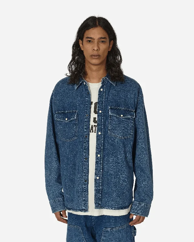 Men's Custom Dress Shirts for a Personalized FitBoxy Western Denim Longsleeve Shirt Light Denim