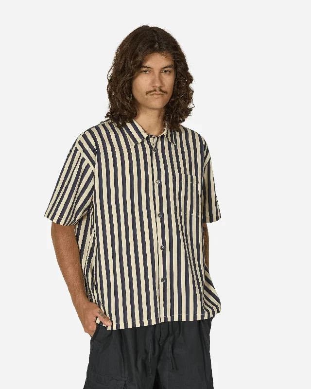 Men's Dressy Casual Shirts for Smart-Casual EventsFlat Bottom Stripe Shirt Navy