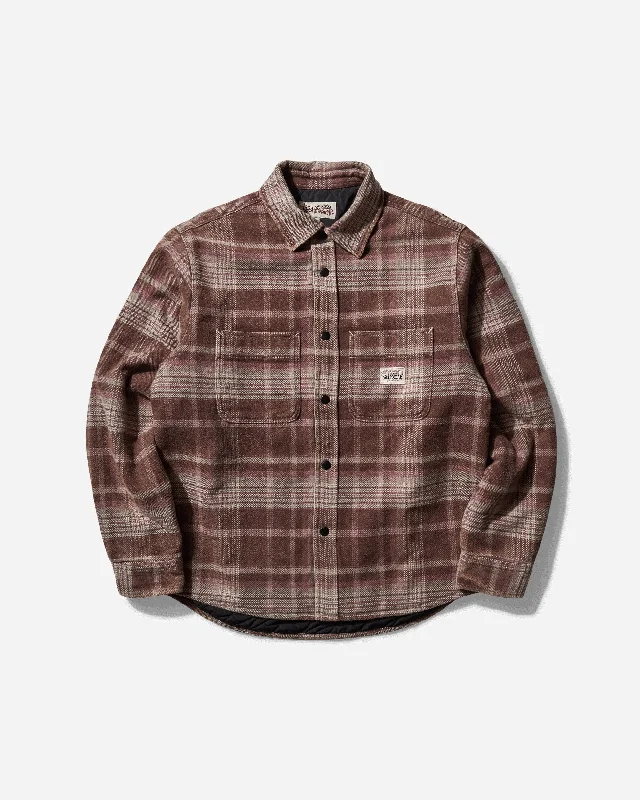 Men's Travel Shirts for Easy PackingHeavy Washed Plaid Shirt Brown