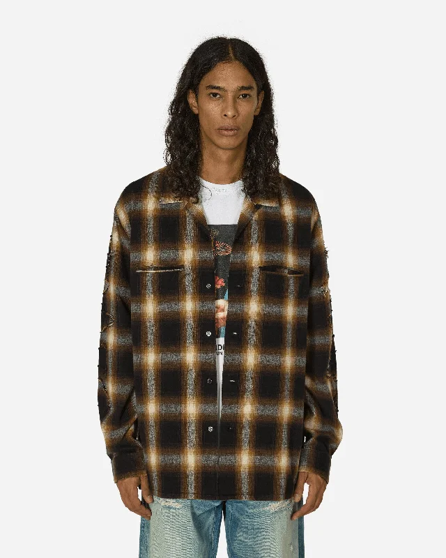 Men's Pattern-Play Shirts for a Fun TwistCheckered Shirt Brown