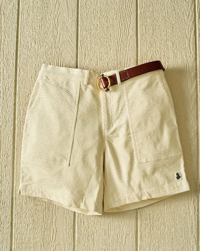 Men's Pants with SuspendersVentura Short in Natural Corduroy