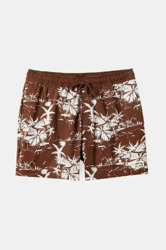 Men's Pants with Ripped and Distressed DetailsVoyage Hybrid Short 5.5" - Sepia Umbrella Scene