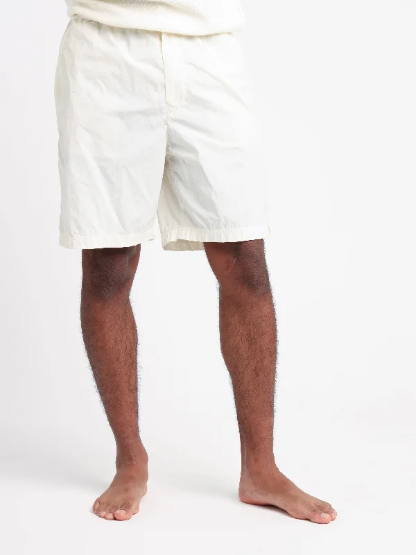 Men's Elastic-Waisted Pants for Easy MovementWhite Swim Trunks