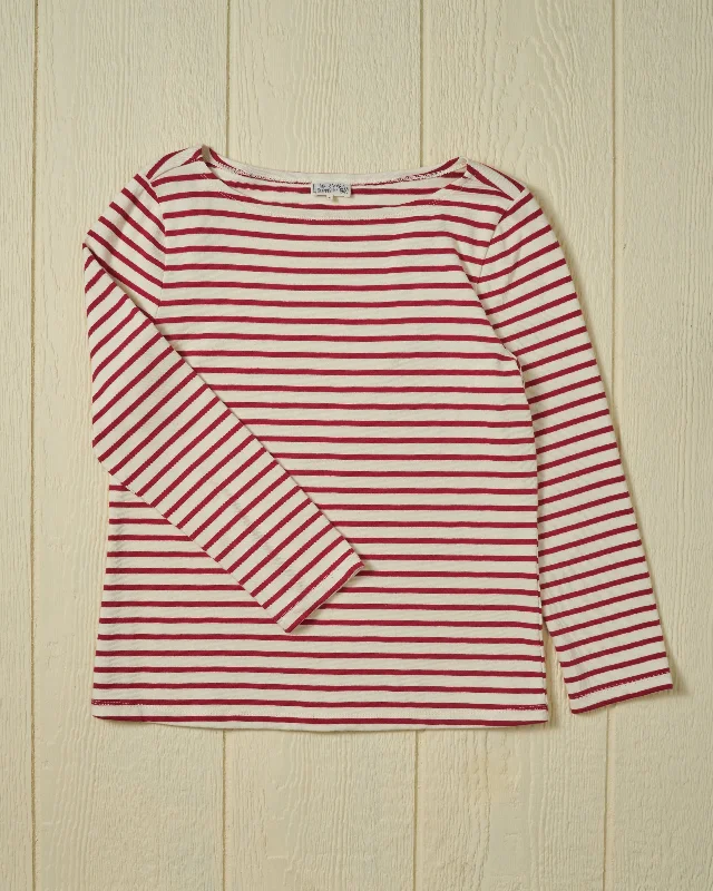 Men's Custom Dress Shirts for a Personalized FitWomen’s Breton Stripe Boatneck Tee in Off White/Red