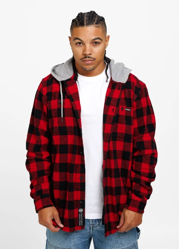 Men's Tennis Shirts for Court ComfortHooded Flannel Shirt Woodson