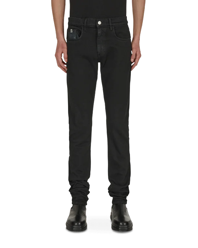 Baggy Men's Jeans6 Pocket Skinny Denim Pants Black