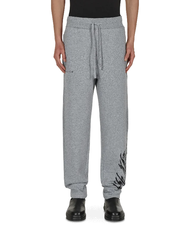 Men's Jeans with Elastic WaistbandsScript Sweatpants Grey
