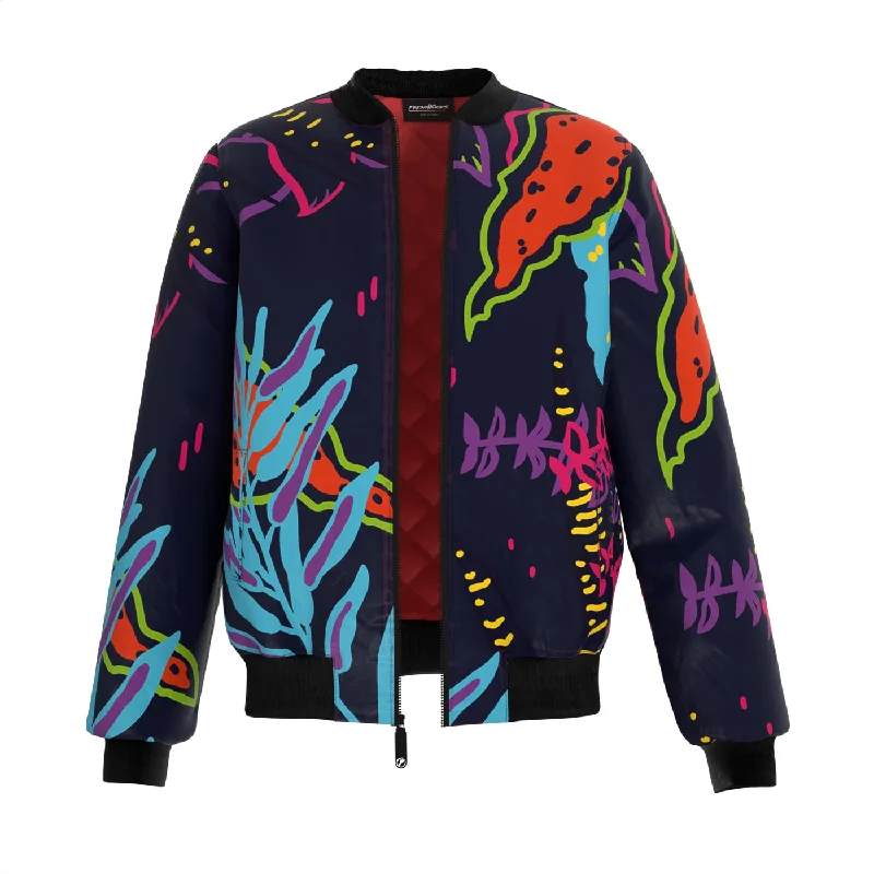 Men's Coats for All SeasonsAbstract Garden Bomber Jacket