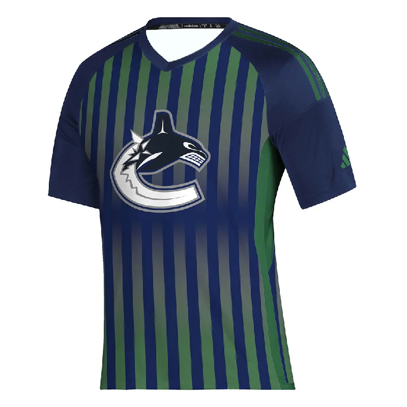 Men's Shirts with Elastic Waistbandsadidas - Men's Vancouver Canucks Soccer T-Shirt (IP8098)