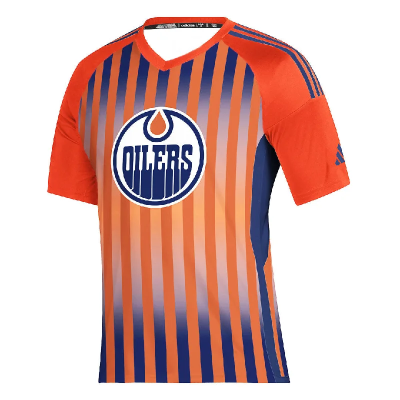 Men's Shirts with Contrast Collarsadidas - Men's Edmonton Oilers Soccer T-Shirt (IP8081)