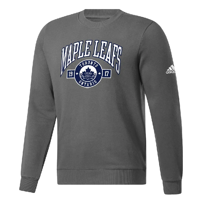 Men's Shirts with Belt Loopsadidas - Men's Toronto Maple Leafs Fleece Sweatshirt (IA3602)