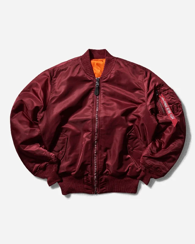 Men's Coats with Synthetic InsulationMen's MA-1 Bomber Jacket Burgundy