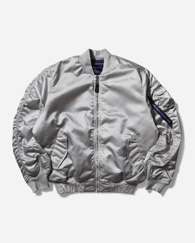 Men's Coats for AutumnMen's UV MA-1 Bomber Jacket Pastel Grey