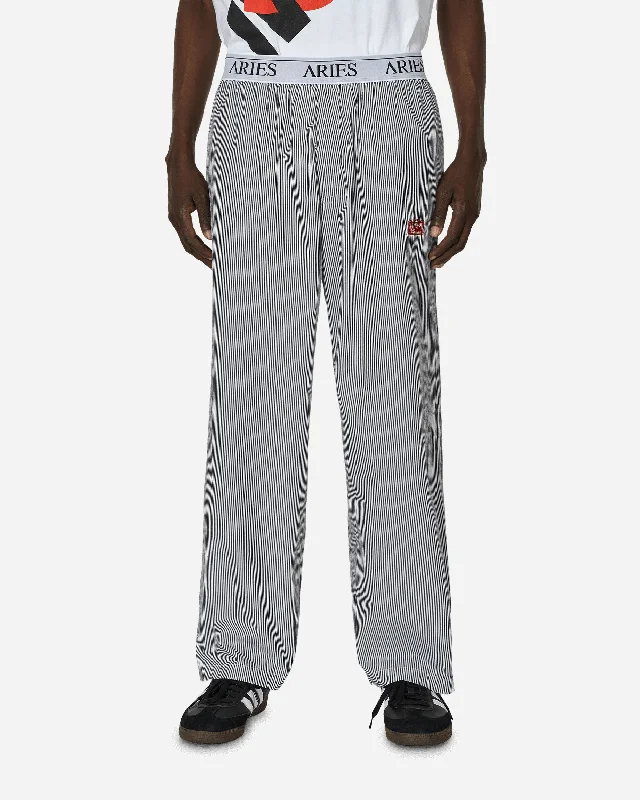 Designer Men's JeansStriped Poplin Pants Black