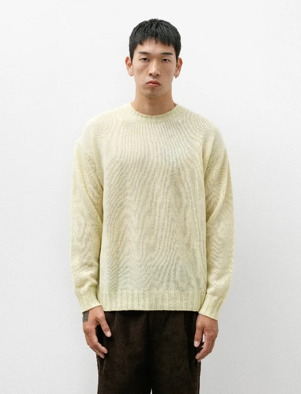 Men's Sweaters with Tailored FitsShetland Wool Cashmere Pullover Light Yellow