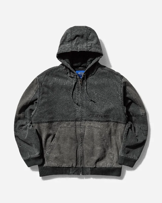 Versatile Men's Pea CoatsMen's Contrast Canvas Work Jacket Black