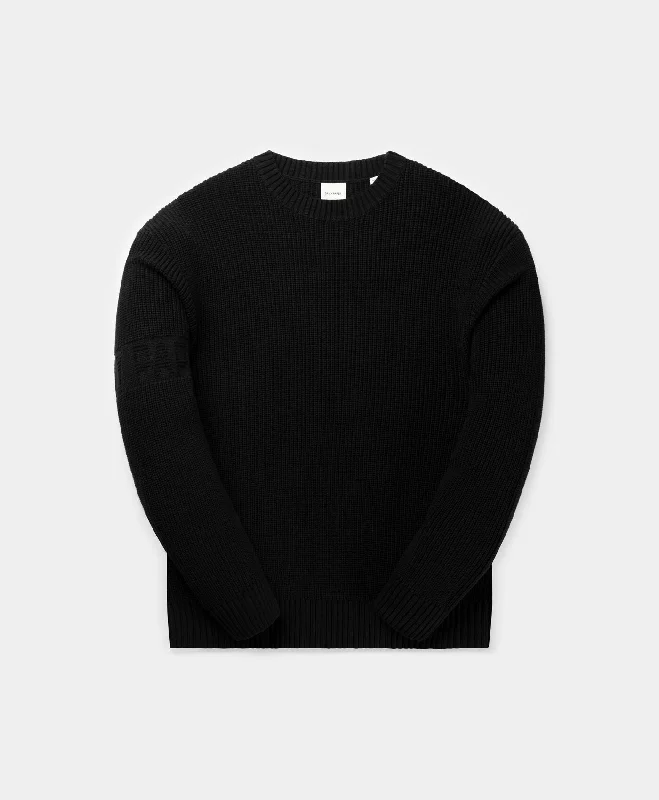 Men's Sweaters with Roll-Neck DesignsBlack Band Knit Sweater