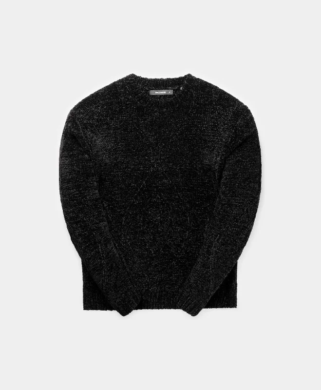 Men's Sweaters with Checkerboard PatternsBlack Dayo Knit Sweater
