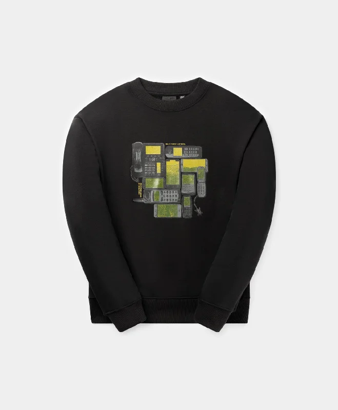 Men's Sweaters with Herringbone PatternsBlack Evolution Oversized Sweater