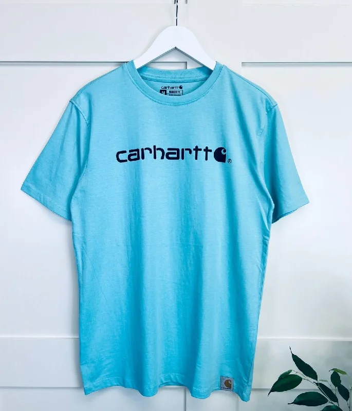 Men's Shirts with Antimicrobial TreatmentBlue Relaxed Fit Logo Cotton T-Shirt