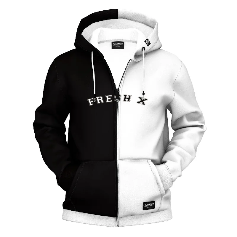 Luxurious Men's Cashmere HoodiesBnW Zip Up Hoodie