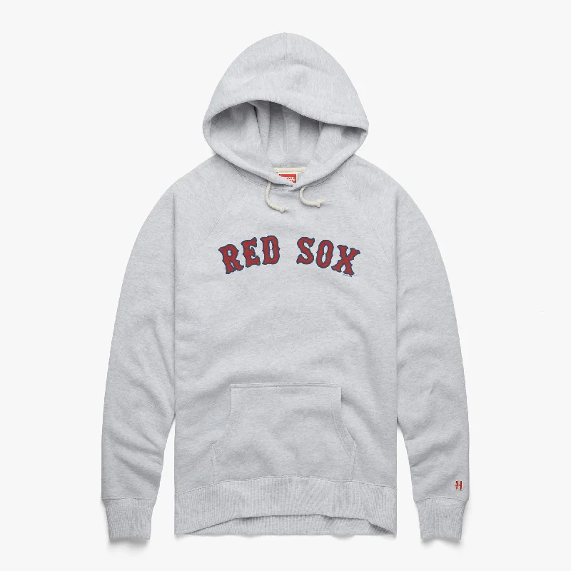 Men's Hoodies with Contrast Fabric PanelsBoston Red Sox Jersey Logo Hoodie