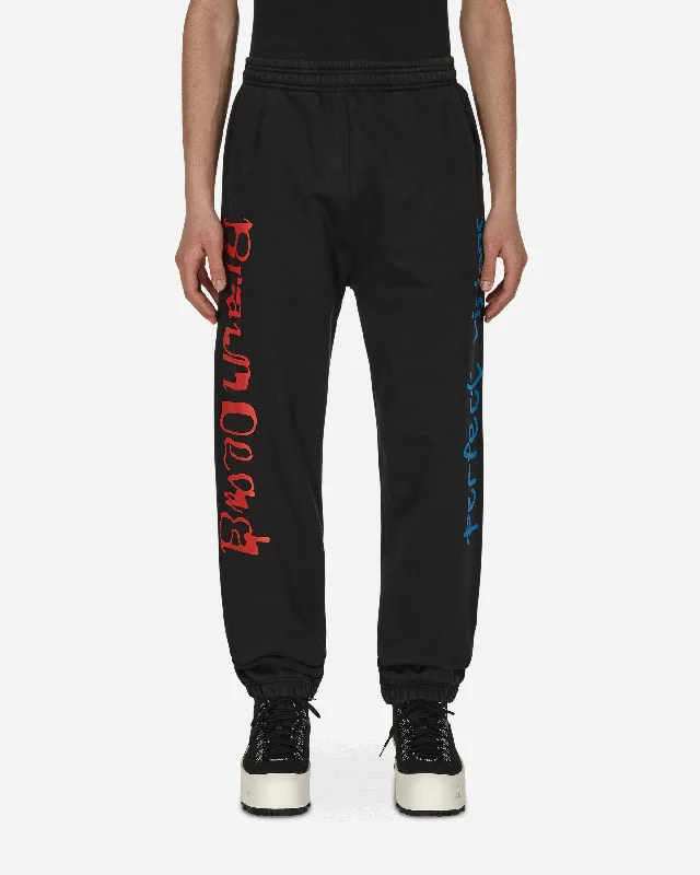 Leather Patch Embellished Men's JeansPerfect Visions Sweatpants Black