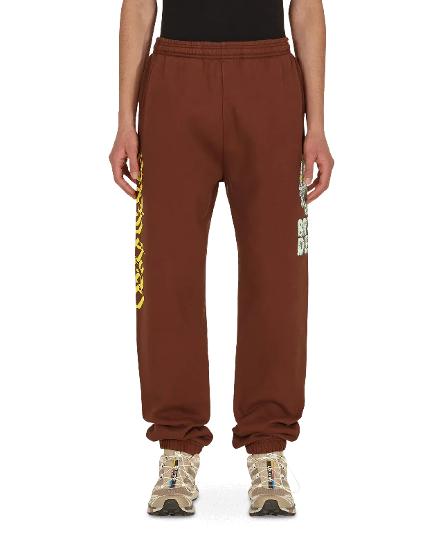 Leather Patch Men's JeansStone Age Sweatpants Brown