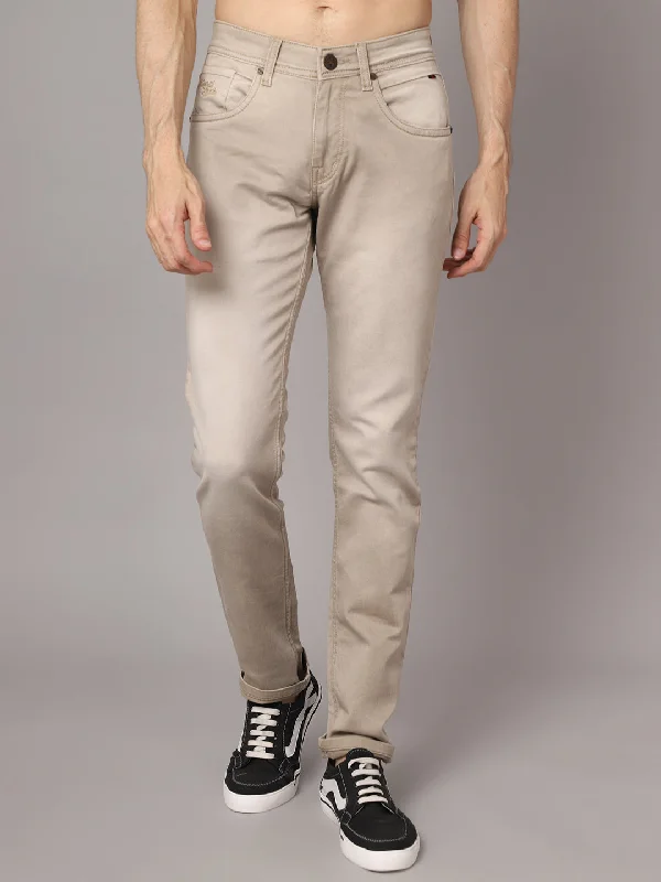Modern Men's JeansMen's Ultra Narrow fit Light Fade Beige  Jeans