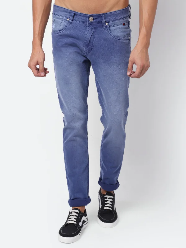 Men's Jeans in Unique PatternsMen's Ultra Narrow fit Heavy Fade Blue  Jeans