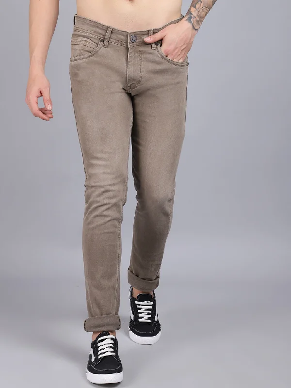 Unique Men's Jeans DesignsMen's Ultra Narrow fit Medium Fade Light Brown  Jeans