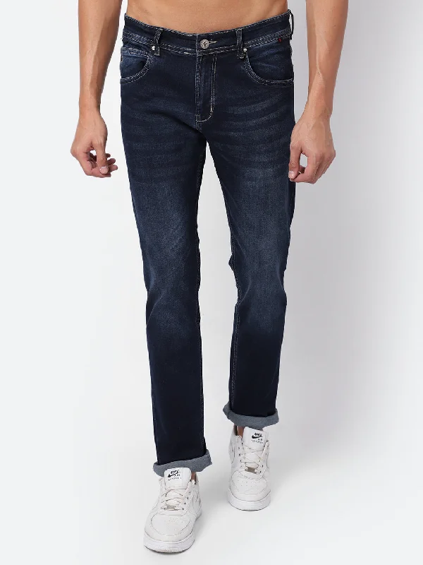 Latest Designer Men's JeansMen's Ultra Narrow fit Light Fade Dark Carbon blue  Jeans