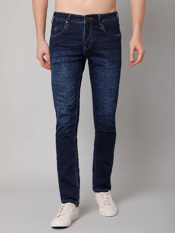 Authentic Raw Denim Men's JeansMen's Ultra Narrow fit Light Fade Dark Blue  Jeans