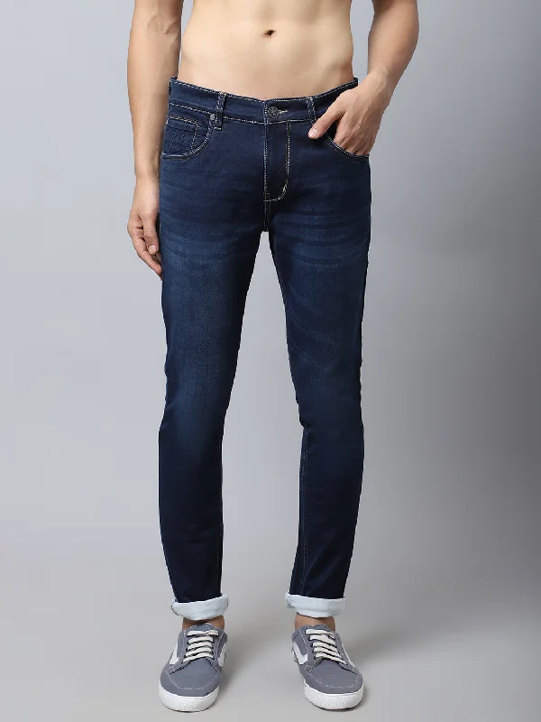 Men's Straight-Leg Jeans in Dark WashMen's Ultra Narrow fit Light Fade Dark Blue  Jeans