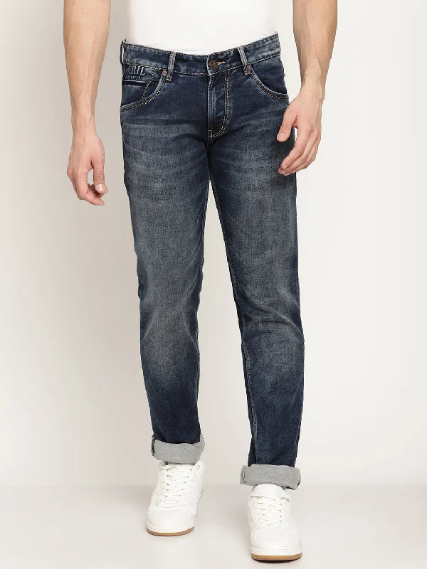 Modern Men's JeansMen's Ultra Narrow fit Heavy Fade Dark Blue  Jeans